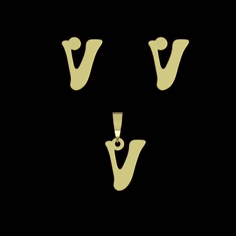 نیم ست طلا 18 عیار زنانه مدوپد مدل حرف V کد NA17109 نیم ست طلا 18 عیار زنانه مدوپد مدل حرف V کد NA17109