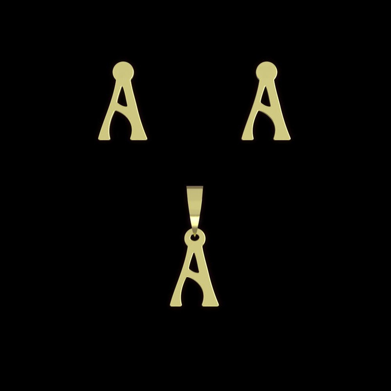 نیم ست طلا 18 عیار زنانه مدوپد مدل حرف A کد NA17121 نیم ست طلا 18 عیار زنانه مدوپد مدل حرف A کد NA17121