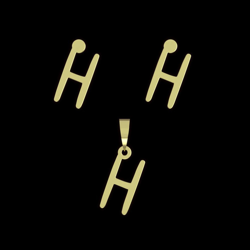 نیم ست طلا 18 عیار زنانه مدوپد مدل حرف H کد NA17180 نیم ست طلا 18 عیار زنانه مدوپد مدل حرف H کد NA17180