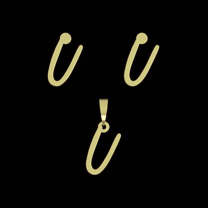 نیم ست طلا 18 عیار زنانه مدوپد مدل حرف U کد NA17193 نیم ست طلا 18 عیار زنانه مدوپد مدل حرف U کد NA17193