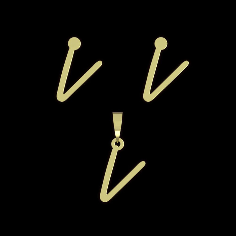 نیم ست طلا 18 عیار زنانه مدوپد مدل حرف V کد NA17194 نیم ست طلا 18 عیار زنانه مدوپد مدل حرف V کد NA17194