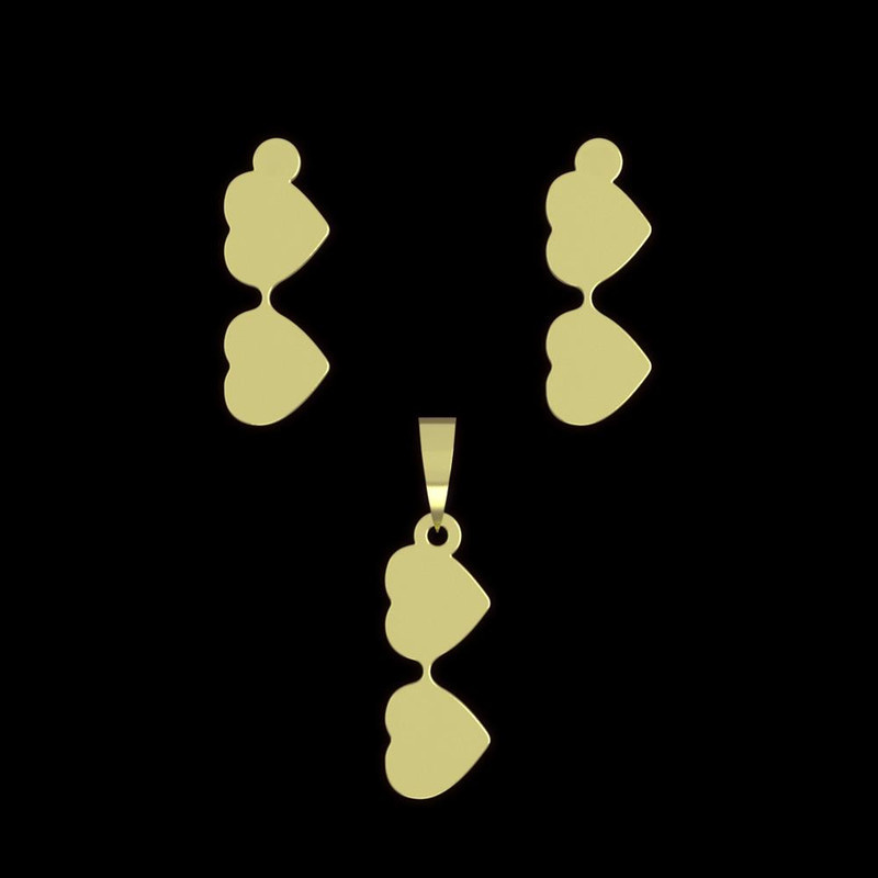 نیم ست طلا 18 عیار زنانه مدوپد مدل عینک کد NA17316