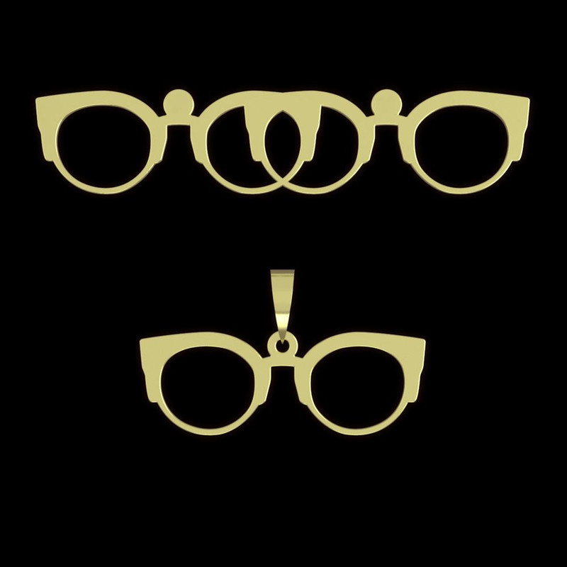 نیم ست طلا 18 عیار زنانه مدوپد مدل عینک کد NA17341