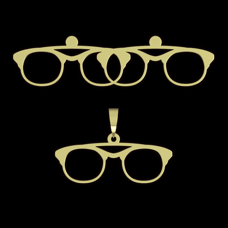 نیم ست طلا 18 عیار زنانه مدوپد مدل عینک کد NA17371 نیم ست طلا 18 عیار زنانه مدوپد مدل عینک کد NA17371