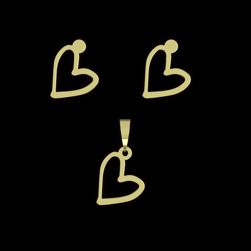 نیم ست طلا 18 عیار زنانه مدوپد مدل قلب کد NA17492 نیم ست طلا 18 عیار زنانه مدوپد مدل قلب کد NA17492