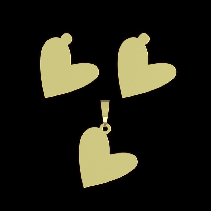 نیم ست طلا 18 عیار زنانه مدوپد مدل قلب کد NA17571 نیم ست طلا 18 عیار زنانه مدوپد مدل قلب کد NA17571