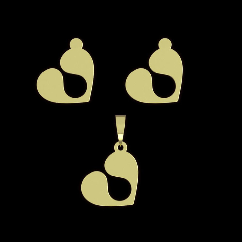 نیم ست طلا 18 عیار زنانه مدوپد مدل قلب کد NA17634