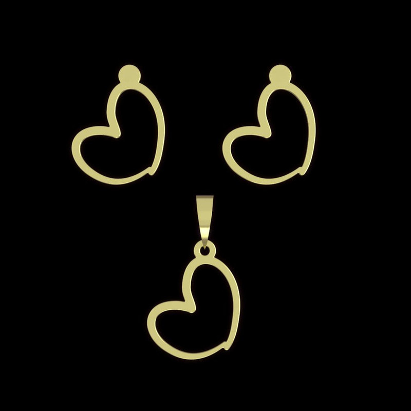 نیم ست طلا 18 عیار زنانه مدوپد مدل قلب کد NA17726 نیم ست طلا 18 عیار زنانه مدوپد مدل قلب کد NA17726