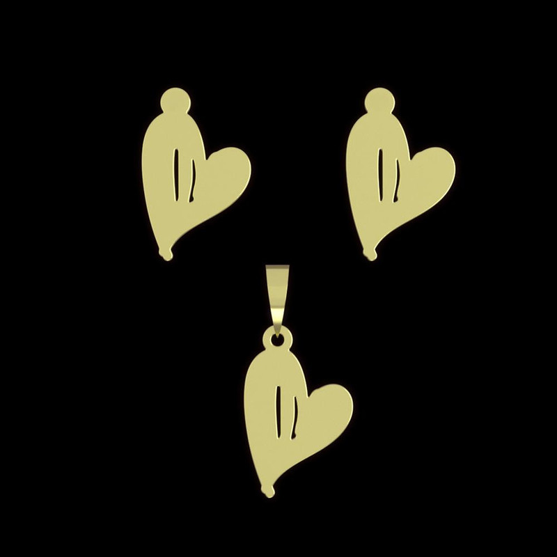 نیم ست طلا 18 عیار زنانه مدوپد مدل قلب کد NA17748 نیم ست طلا 18 عیار زنانه مدوپد مدل قلب کد NA17748