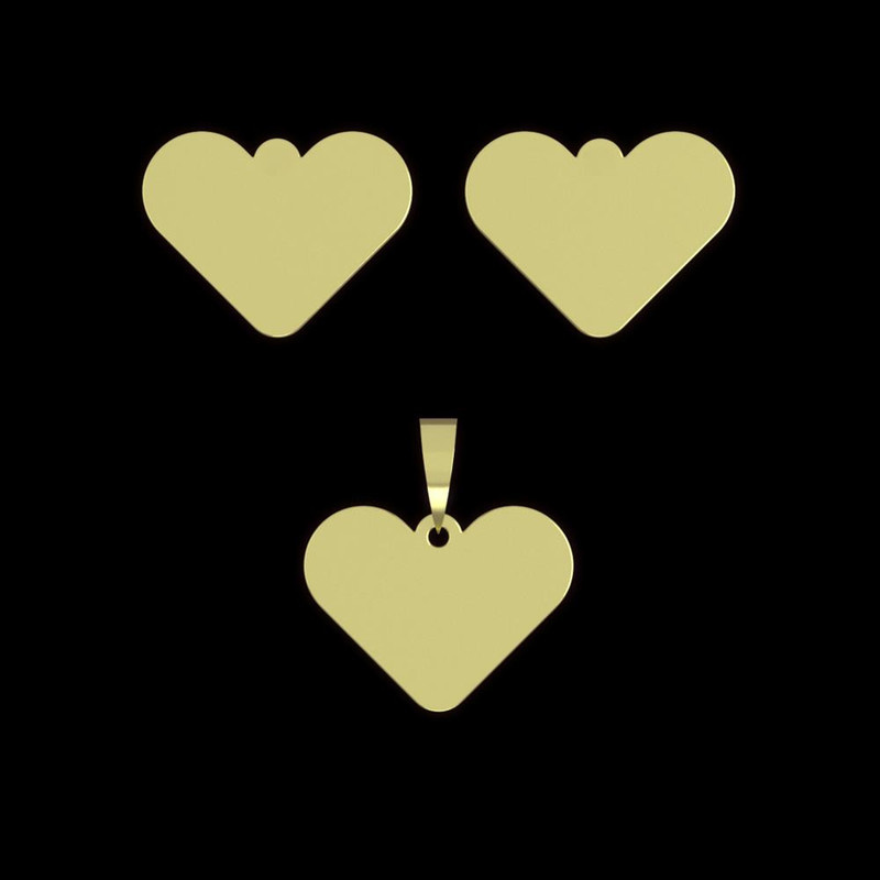 نیم ست طلا 18 عیار زنانه مدوپد مدل قلب کد NA17775 نیم ست طلا 18 عیار زنانه مدوپد مدل قلب کد NA17775