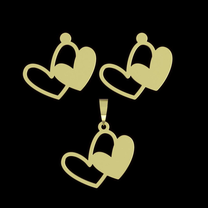 نیم ست طلا 18 عیار زنانه مدوپد مدل قلب کد NA17795 نیم ست طلا 18 عیار زنانه مدوپد مدل قلب کد NA17795