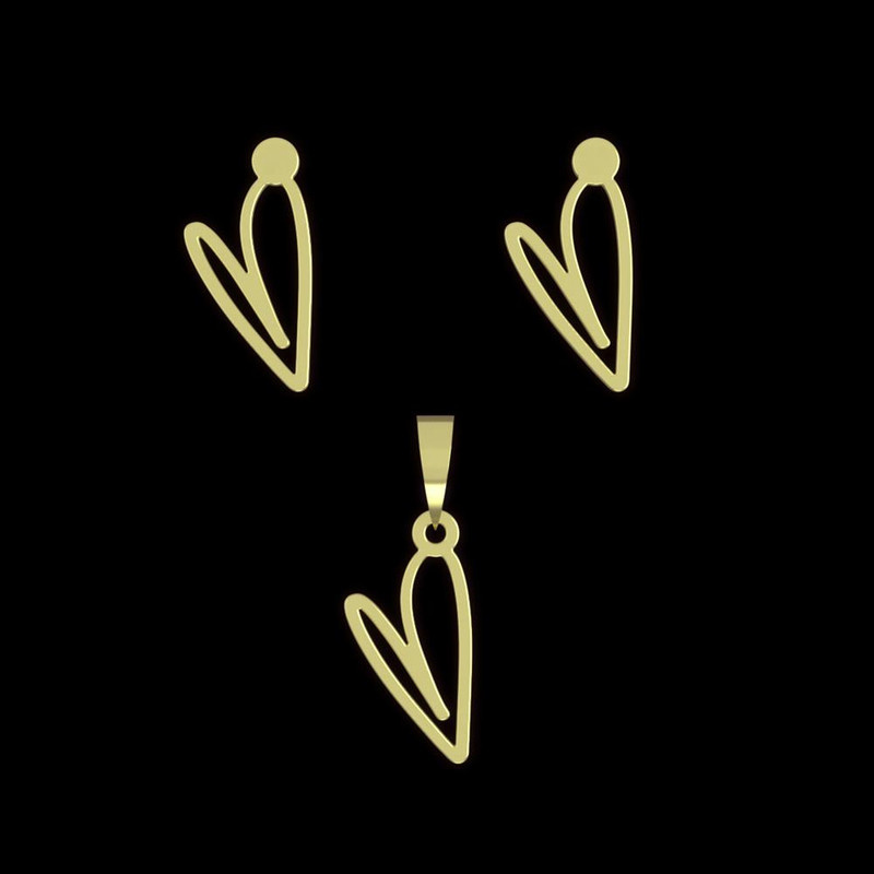 نیم ست طلا 18 عیار زنانه مدوپد مدل قلب کد NA17810 نیم ست طلا 18 عیار زنانه مدوپد مدل قلب کد NA17810