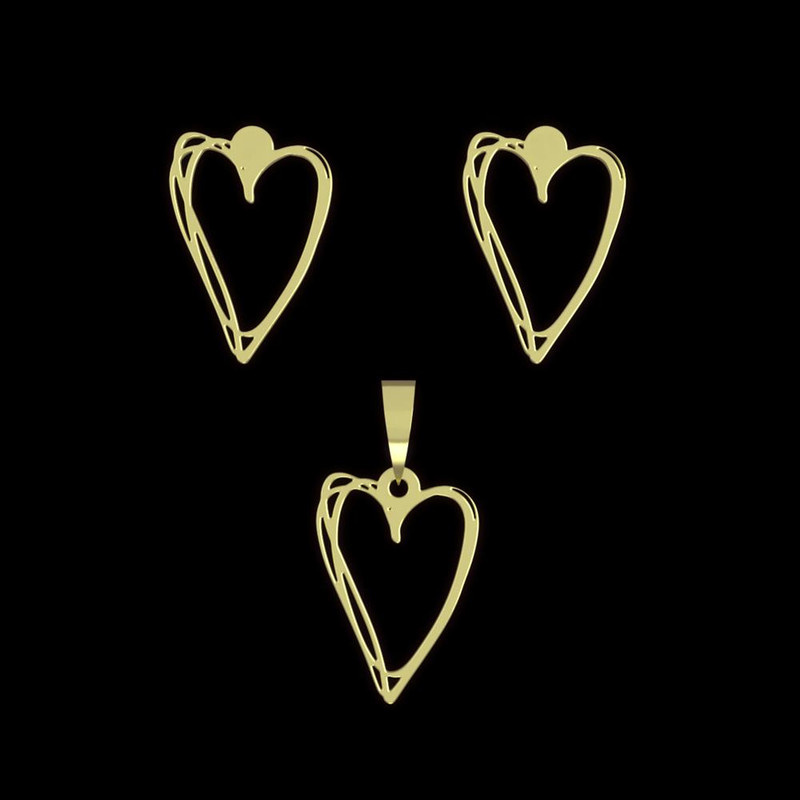 نیم ست طلا 18 عیار زنانه مدوپد مدل قلب کد NA17811 نیم ست طلا 18 عیار زنانه مدوپد مدل قلب کد NA17811