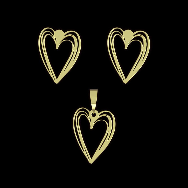 نیم ست طلا 18 عیار زنانه مدوپد مدل قلب کد NA17814 نیم ست طلا 18 عیار زنانه مدوپد مدل قلب کد NA17814