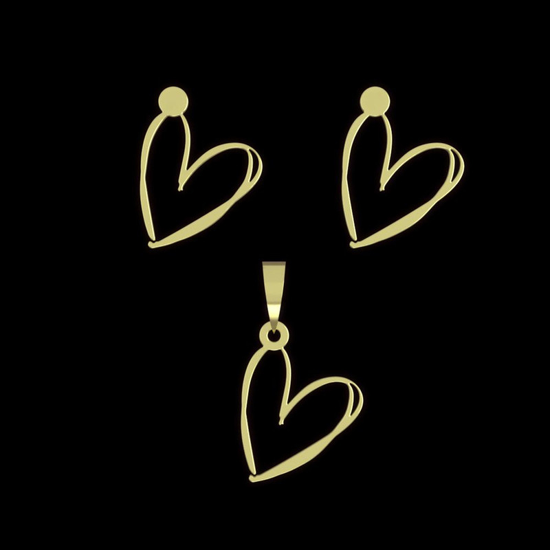 نیم ست طلا 18 عیار زنانه مدوپد مدل قلب کد NA17815 نیم ست طلا 18 عیار زنانه مدوپد مدل قلب کد NA17815