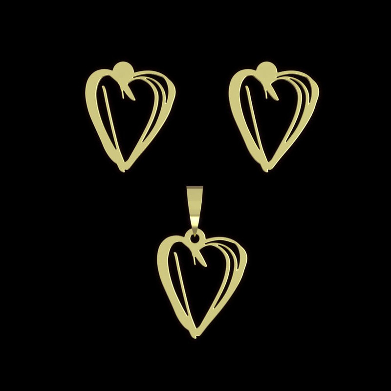 نیم ست طلا 18 عیار زنانه مدوپد مدل قلب کد NA17817 نیم ست طلا 18 عیار زنانه مدوپد مدل قلب کد NA17817