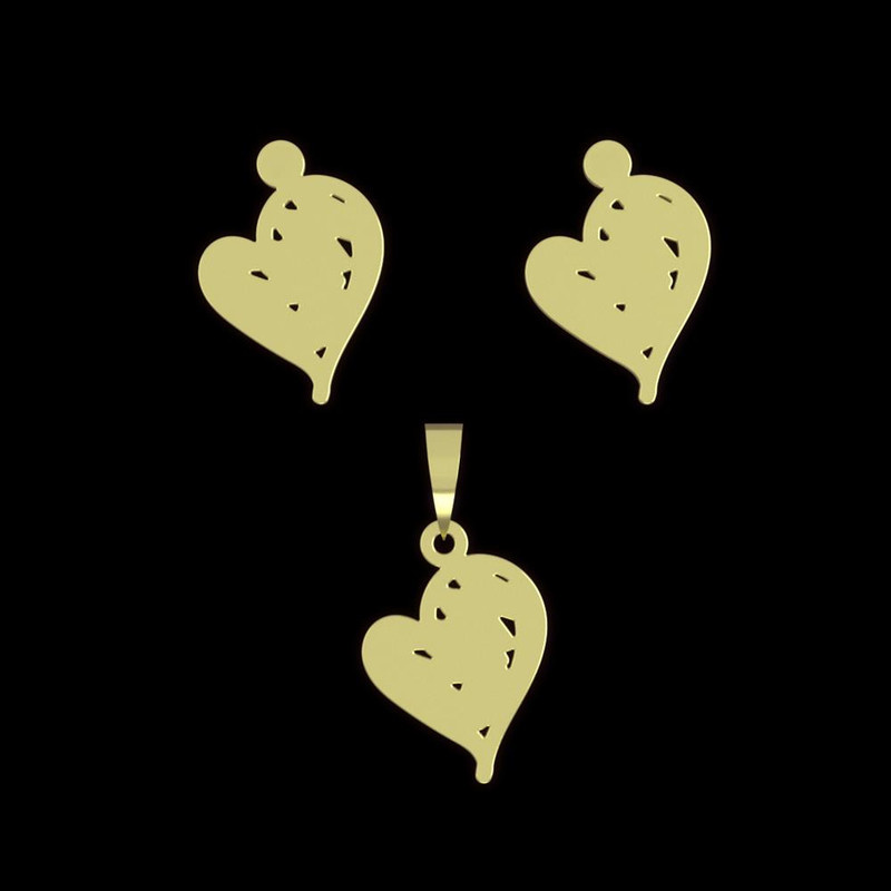 نیم ست طلا 18 عیار زنانه مدوپد مدل قلب کد NA17818 نیم ست طلا 18 عیار زنانه مدوپد مدل قلب کد NA17818