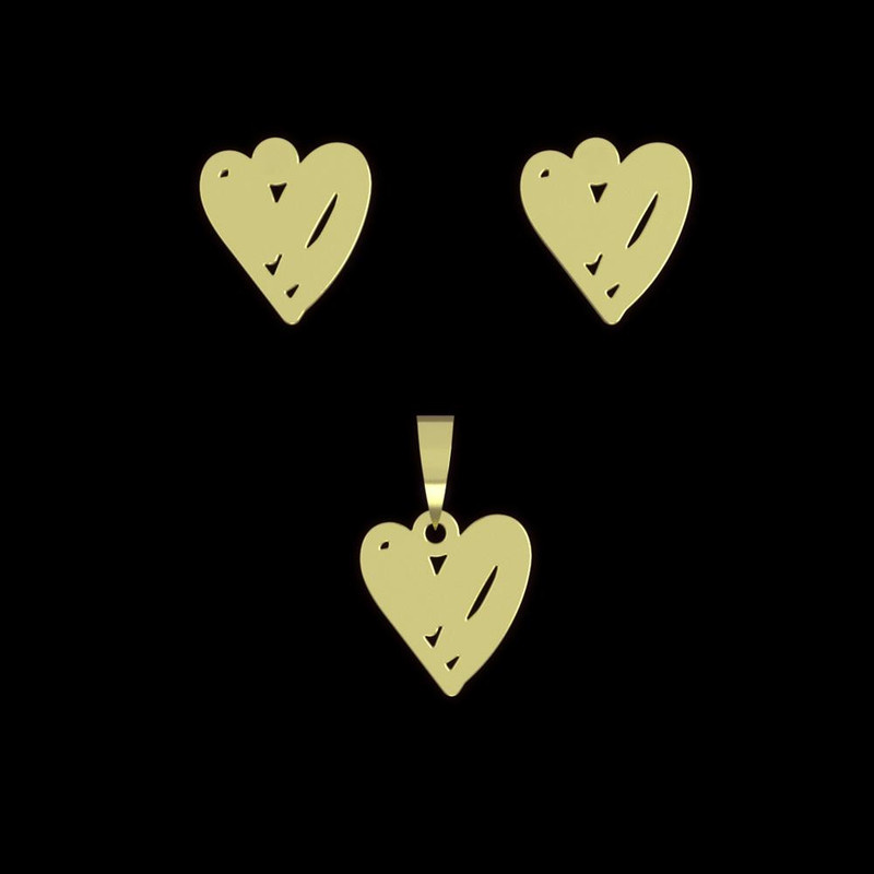 نیم ست طلا 18 عیار زنانه مدوپد مدل قلب کد NA17820 نیم ست طلا 18 عیار زنانه مدوپد مدل قلب کد NA17820