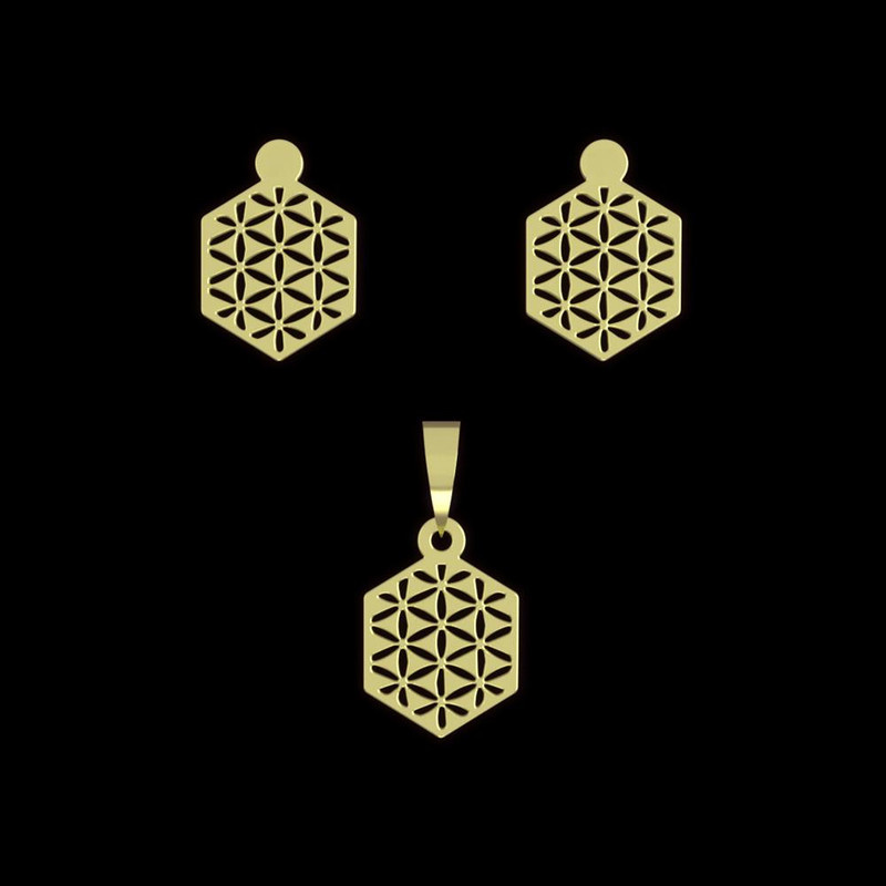 نیم ست طلا 18 عیار زنانه مدوپد مدل شش ضلعی کد NA10518 نیم ست طلا 18 عیار زنانه مدوپد مدل شش ضلعی کد NA10518