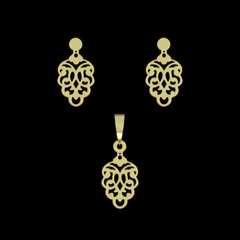 نیم ست طلا 18 عیار زنانه مدوپد مدل اسلیمی کد NA10545 نیم ست طلا 18 عیار زنانه مدوپد مدل اسلیمی کد NA10545