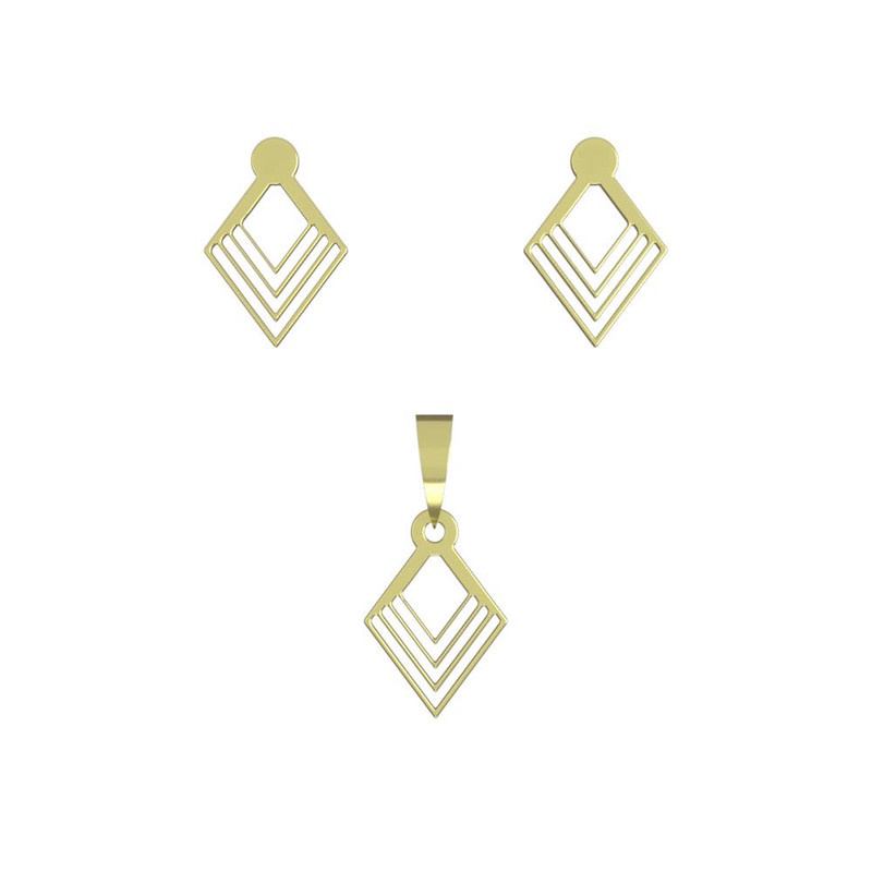 نیم ست طلا 18 عیار زنانه مدوپد مدل لوزی کد NA10576 نیم ست طلا 18 عیار زنانه مدوپد مدل لوزی کد NA10576