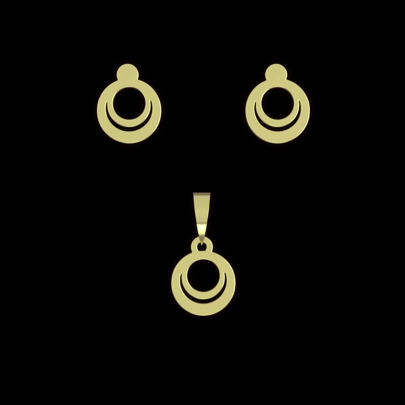 نیم ست طلا 18 عیار زنانه مدوپد مدل دایره کد NA10578 نیم ست طلا 18 عیار زنانه مدوپد مدل دایره کد NA10578