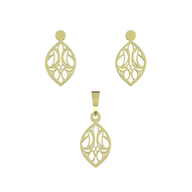 نیم ست طلا 18 عیار زنانه مدوپد مدل اسلیمی کد NA10587 نیم ست طلا 18 عیار زنانه مدوپد مدل اسلیمی کد NA10587