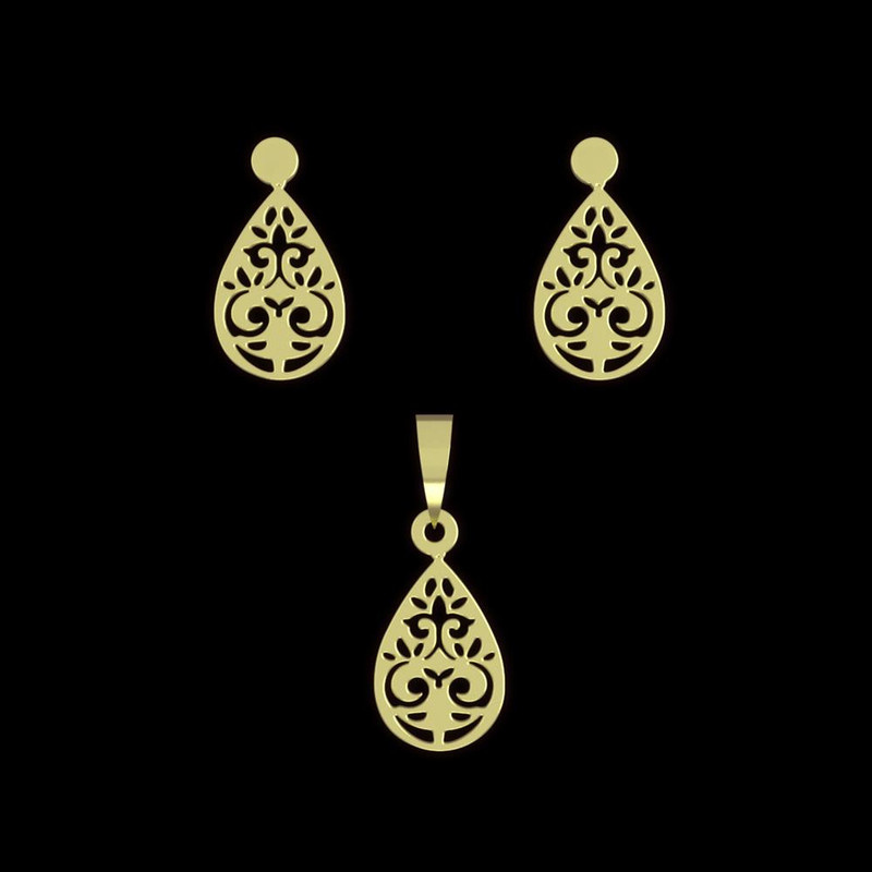 نیم ست طلا 18 عیار زنانه مدوپد مدل اسلیمی کد NA10593 نیم ست طلا 18 عیار زنانه مدوپد مدل اسلیمی کد NA10593