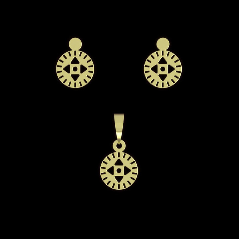 نیم ست طلا 18 عیار زنانه مدوپد مدل دایره کد NA10607 نیم ست طلا 18 عیار زنانه مدوپد مدل دایره کد NA10607