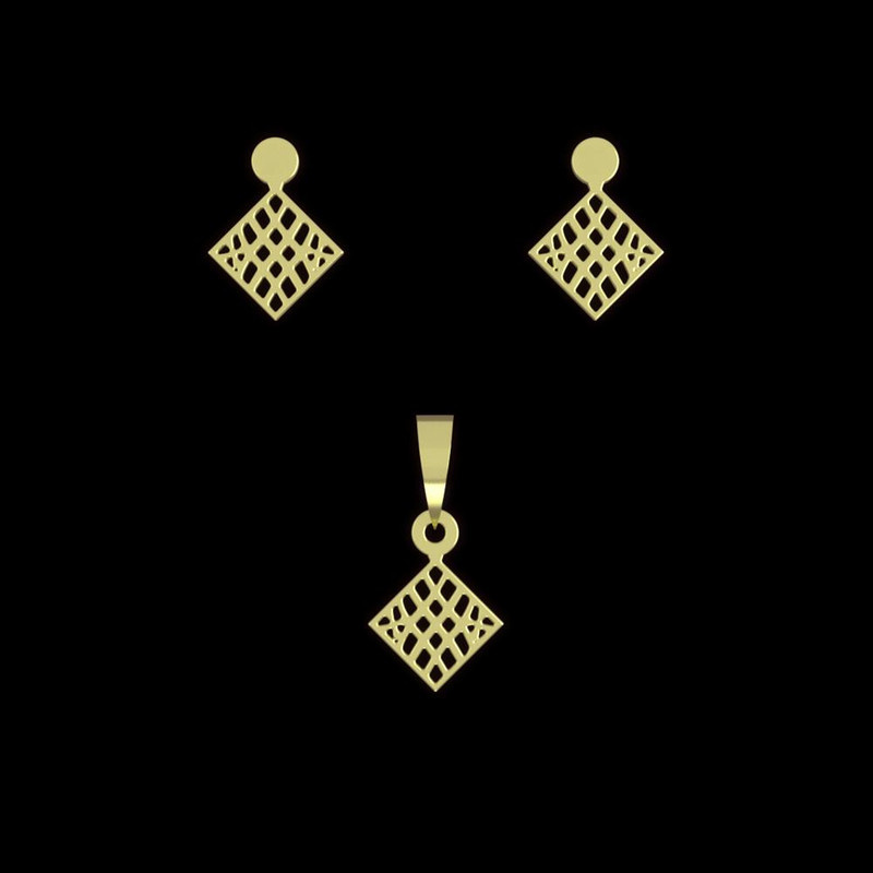 نیم ست طلا 18 عیار زنانه مدوپد مدل لوزی کد NA10610 نیم ست طلا 18 عیار زنانه مدوپد مدل لوزی کد NA10610