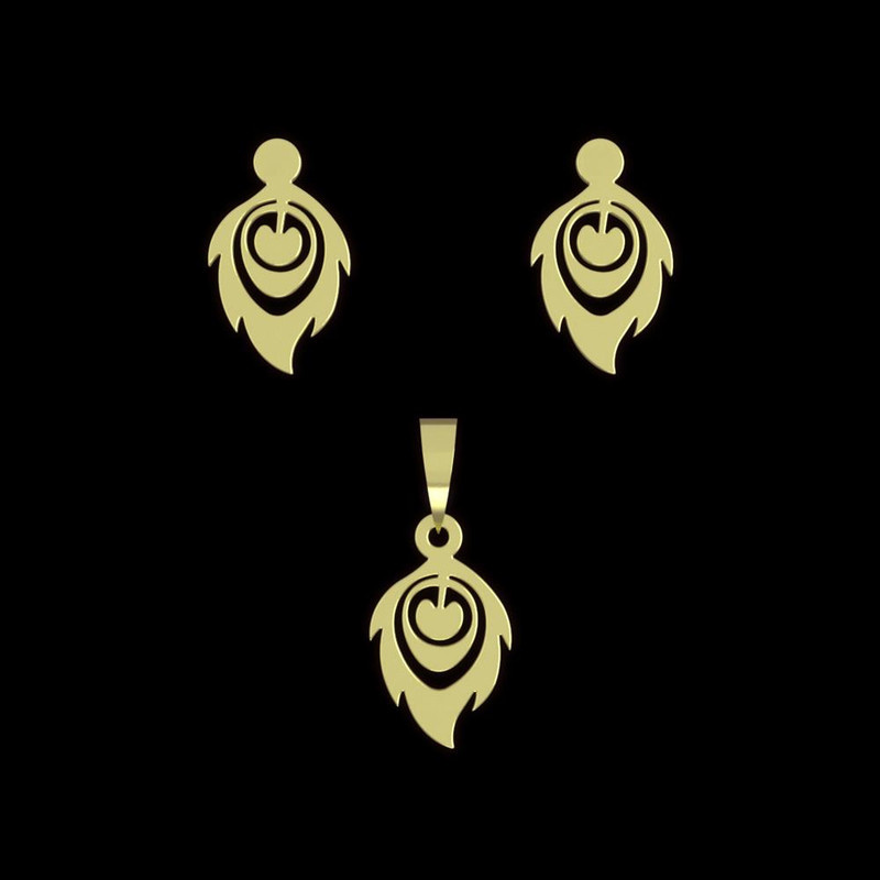 نیم ست طلا 18 عیار زنانه مدوپد مدل برگ کد NA10633 نیم ست طلا 18 عیار زنانه مدوپد مدل برگ کد NA10633