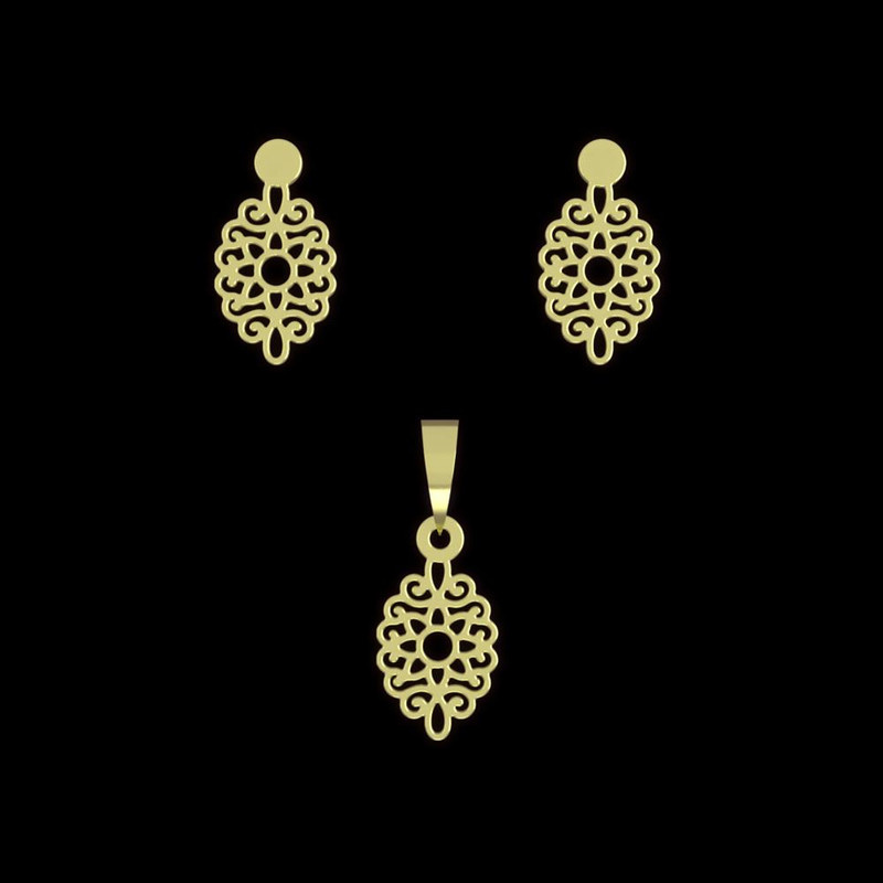 نیم ست طلا 18 عیار زنانه مدوپد مدل اسلیمی کد NA10740 نیم ست طلا 18 عیار زنانه مدوپد مدل اسلیمی کد NA10740