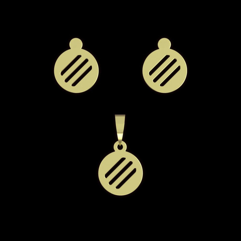 نیم ست طلا 18 عیار زنانه مدوپد مدل دایره کد NA10744