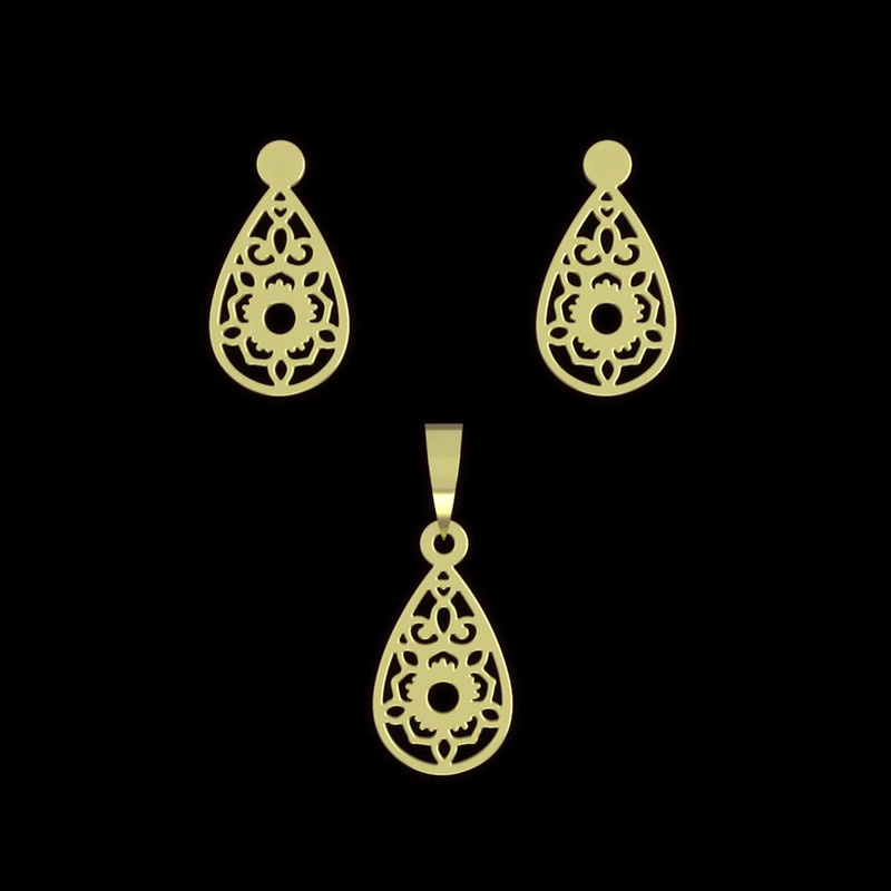 نیم ست طلا 18 عیار زنانه مدوپد مدل اشک کد NA10753 نیم ست طلا 18 عیار زنانه مدوپد مدل اشک کد NA10753