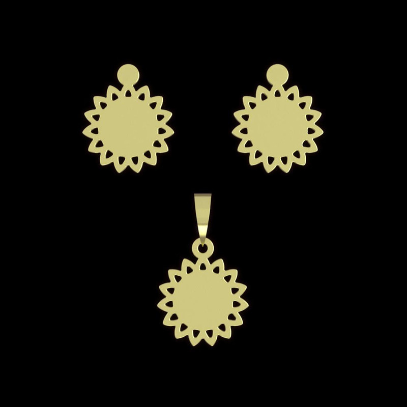 نیم ست طلا 18 عیار زنانه مدوپد مدل گل کد NA10763 نیم ست طلا 18 عیار زنانه مدوپد مدل گل کد NA10763