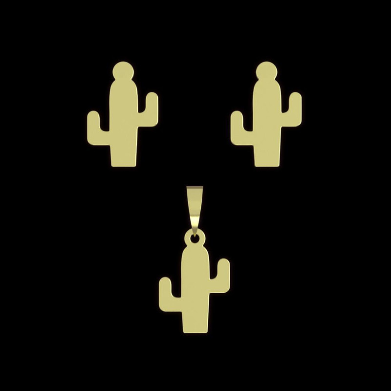 نیم ست طلا 18 عیار زنانه مدوپد مدل کاکتوس کد NA10795 نیم ست طلا 18 عیار زنانه مدوپد مدل کاکتوس کد NA10795