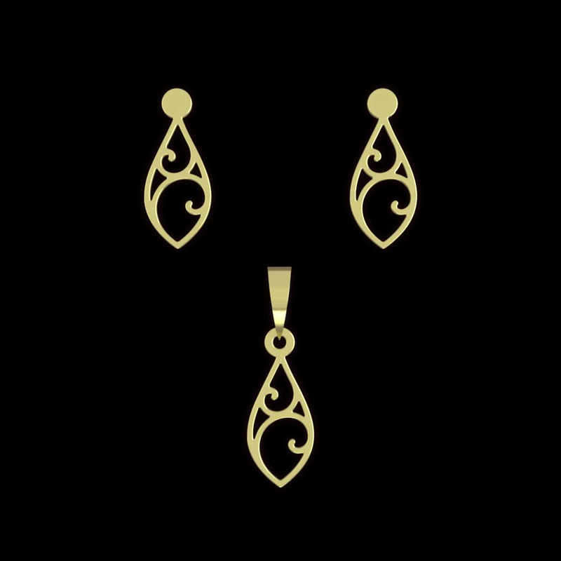 نیم ست طلا 18 عیار زنانه مدوپد مدل اشک کد NA10843 نیم ست طلا 18 عیار زنانه مدوپد مدل اشک کد NA10843