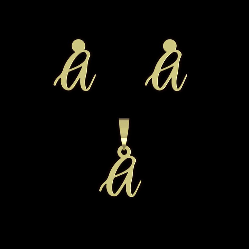 نیم ست طلا 18 عیار زنانه مدوپد مدل حرف a کد NA10849 نیم ست طلا 18 عیار زنانه مدوپد مدل حرف a کد NA10849