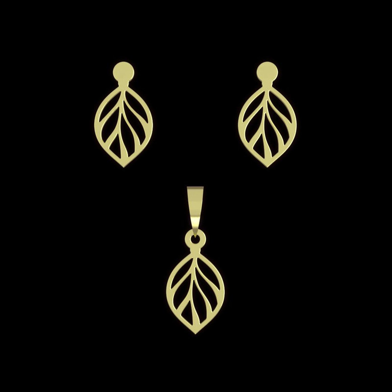 نیم ست طلا 18 عیار زنانه مدوپد مدل برگ کد NA10853 نیم ست طلا 18 عیار زنانه مدوپد مدل برگ کد NA10853