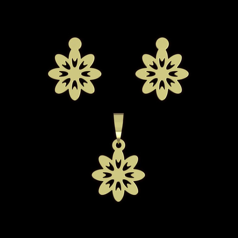 نیم ست طلا 18 عیار زنانه مدوپد مدل گل کد NA10862 نیم ست طلا 18 عیار زنانه مدوپد مدل گل کد NA10862