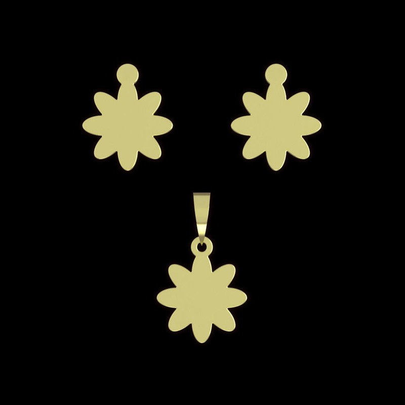 نیم ست طلا 18 عیار زنانه مدوپد مدل گل کد NA10866 نیم ست طلا 18 عیار زنانه مدوپد مدل گل کد NA10866