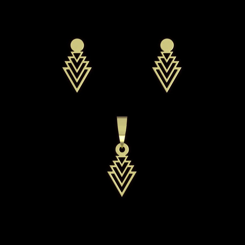 نیم ست طلا 18 عیار زنانه مدوپد مدل مثلث کد NA10871 نیم ست طلا 18 عیار زنانه مدوپد مدل مثلث کد NA10871