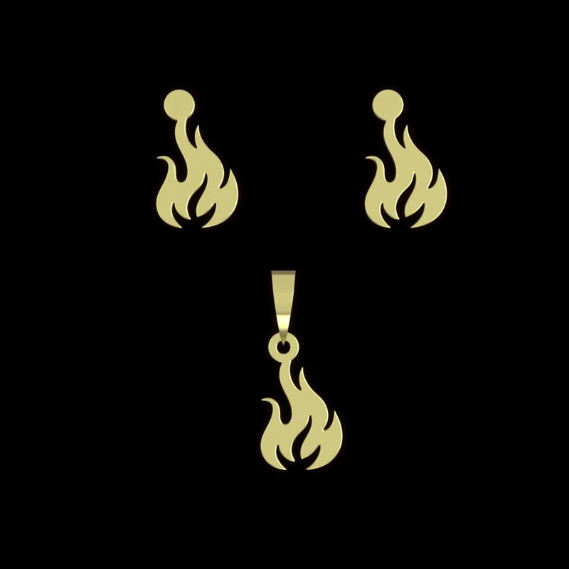 نیم ست طلا 18 عیار زنانه مدوپد مدل آتش کد NA10903 نیم ست طلا 18 عیار زنانه مدوپد مدل آتش کد NA10903