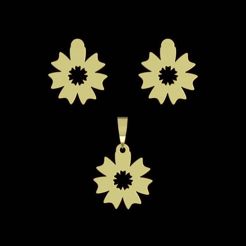 نیم ست طلا 18 عیار زنانه مدوپد مدل گل کد NA10914 نیم ست طلا 18 عیار زنانه مدوپد مدل گل کد NA10914