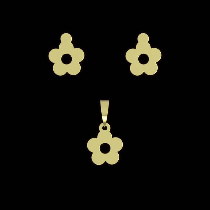 نیم ست طلا 18 عیار زنانه مدوپد مدل گل کد NA10917 نیم ست طلا 18 عیار زنانه مدوپد مدل گل کد NA10917