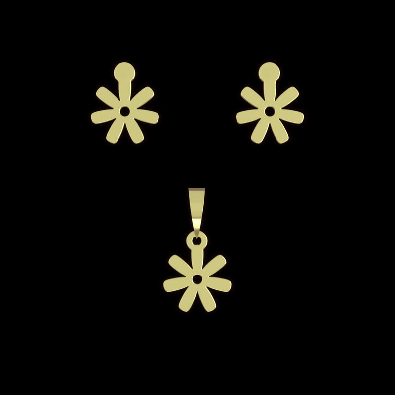 نیم ست طلا 18 عیار زنانه مدوپد مدل گل کد NA10919 نیم ست طلا 18 عیار زنانه مدوپد مدل گل کد NA10919