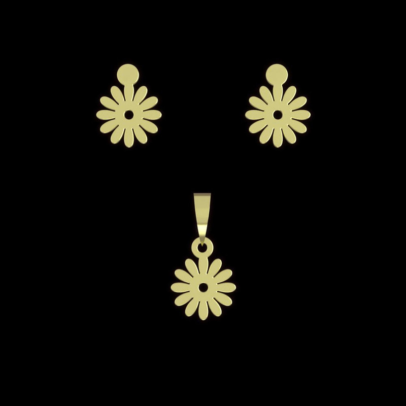 نیم ست طلا 18 عیار زنانه مدوپد مدل گل کد NA10920 نیم ست طلا 18 عیار زنانه مدوپد مدل گل کد NA10920