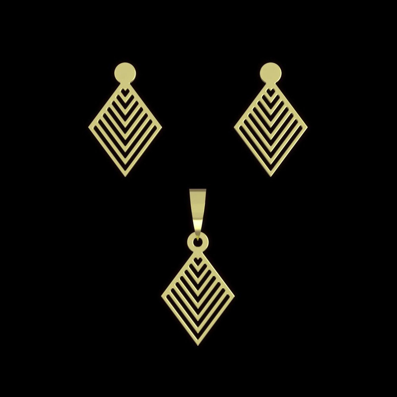 نیم ست طلا 18 عیار زنانه مدوپد مدل لوزی کد NA10921 نیم ست طلا 18 عیار زنانه مدوپد مدل لوزی کد NA10921