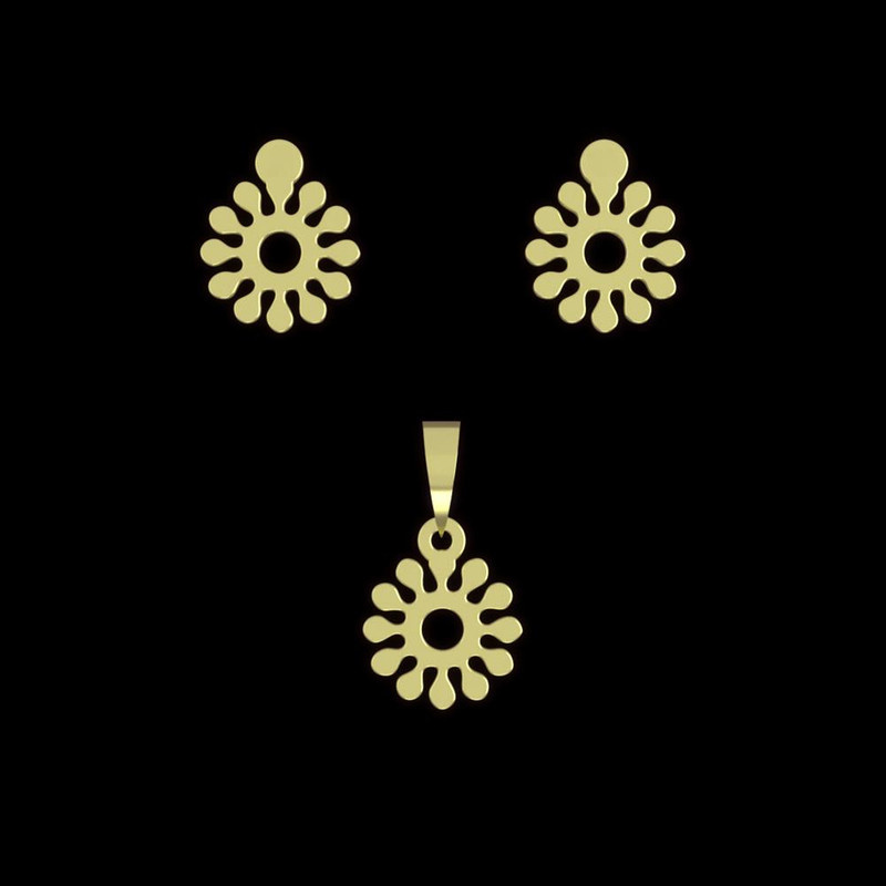 نیم ست طلا 18 عیار زنانه مدوپد مدل گل کد NA10930 نیم ست طلا 18 عیار زنانه مدوپد مدل گل کد NA10930