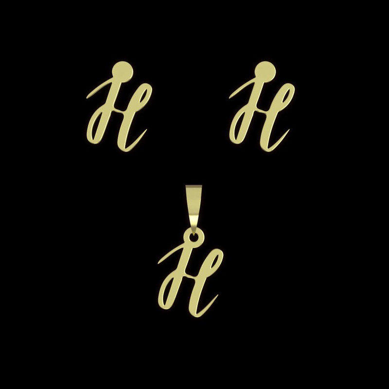 نیم ست طلا 18 عیار زنانه مدوپد مدل حرف h کد NA10942 نیم ست طلا 18 عیار زنانه مدوپد مدل حرف h کد NA10942